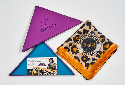 Custom Printed High Quality 100% Silk Scarves in Chicago IL USA by Alesia Chaika Art 4 Brand