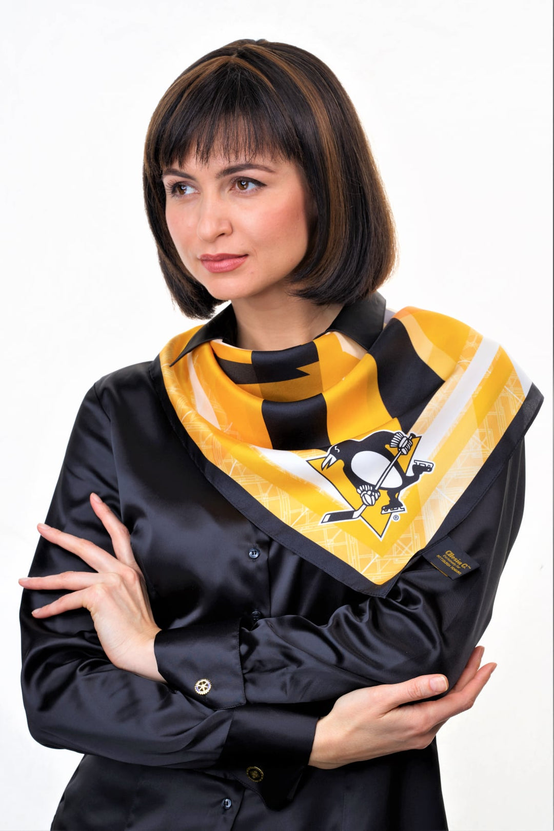 Custom silk scarf designed for corporate brand storytelling by Art4Brand