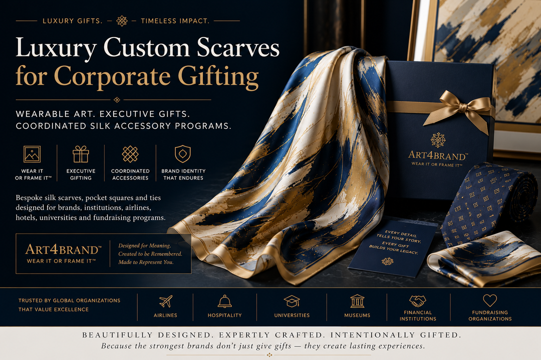 Luxury Custom Scarves for Corporate Gifting: Wearable Art, Executive Gifts, and Coordinated Silk Accessory Programs