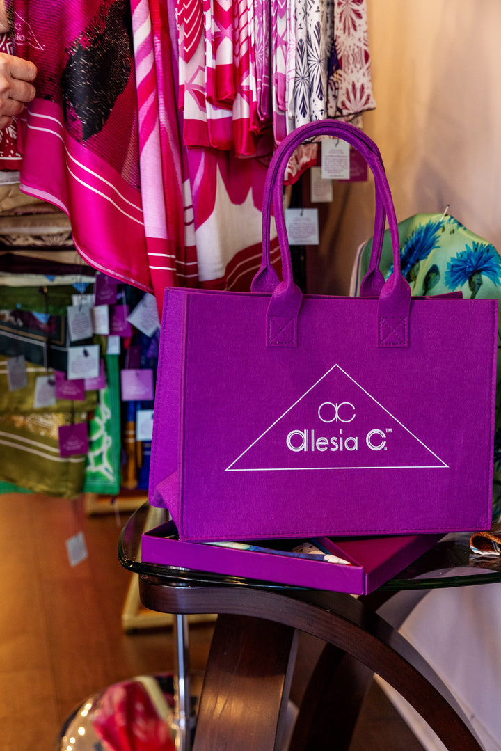 Felt and Logo Custom Printed Felted Tote Bag in Different Colors  by Alesia Chaika Art4Brand.com 1