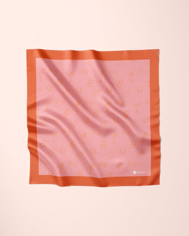 CUSTOM PRINTED 100% Mulberry Silk Scarf 21"x21" - Random Sample