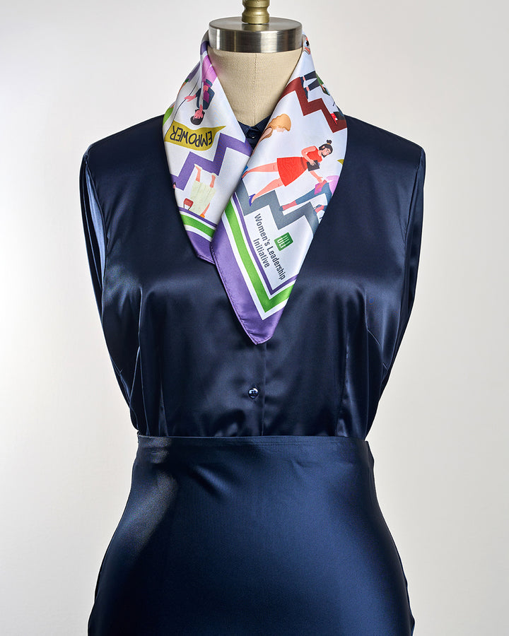 CUSTOM PRINTED Polyester Satin Scarf 21"x21" - Random Sample