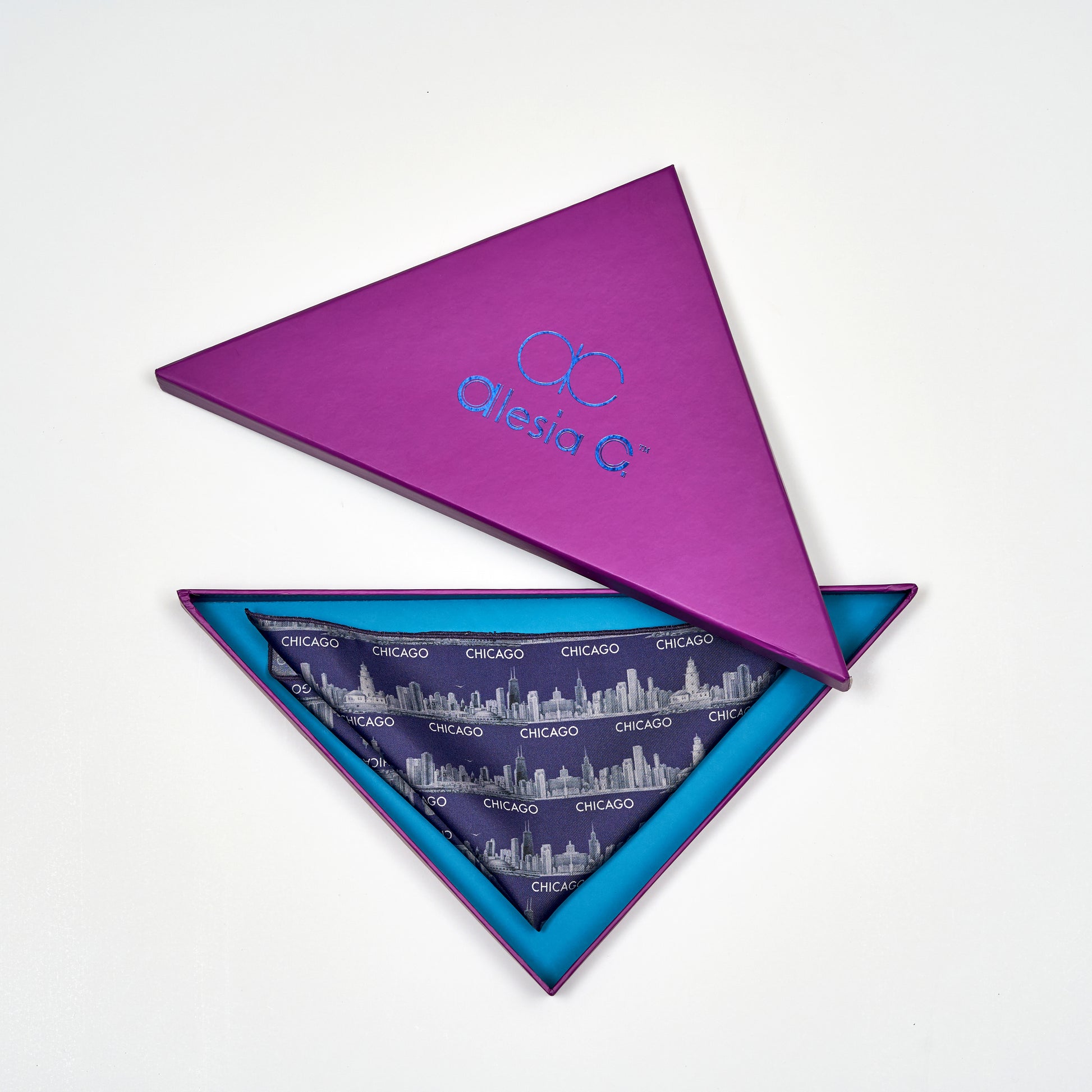 custom printed 100% silk pocket square with logo branded corporate pocket squares accessories factory in USA by Alesia Chaika Art 4 Brand Art4Brand.com